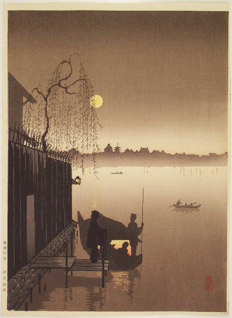 Eijiro Kobayashi Woodblock Evening Cool Sumida River (1 of 1)