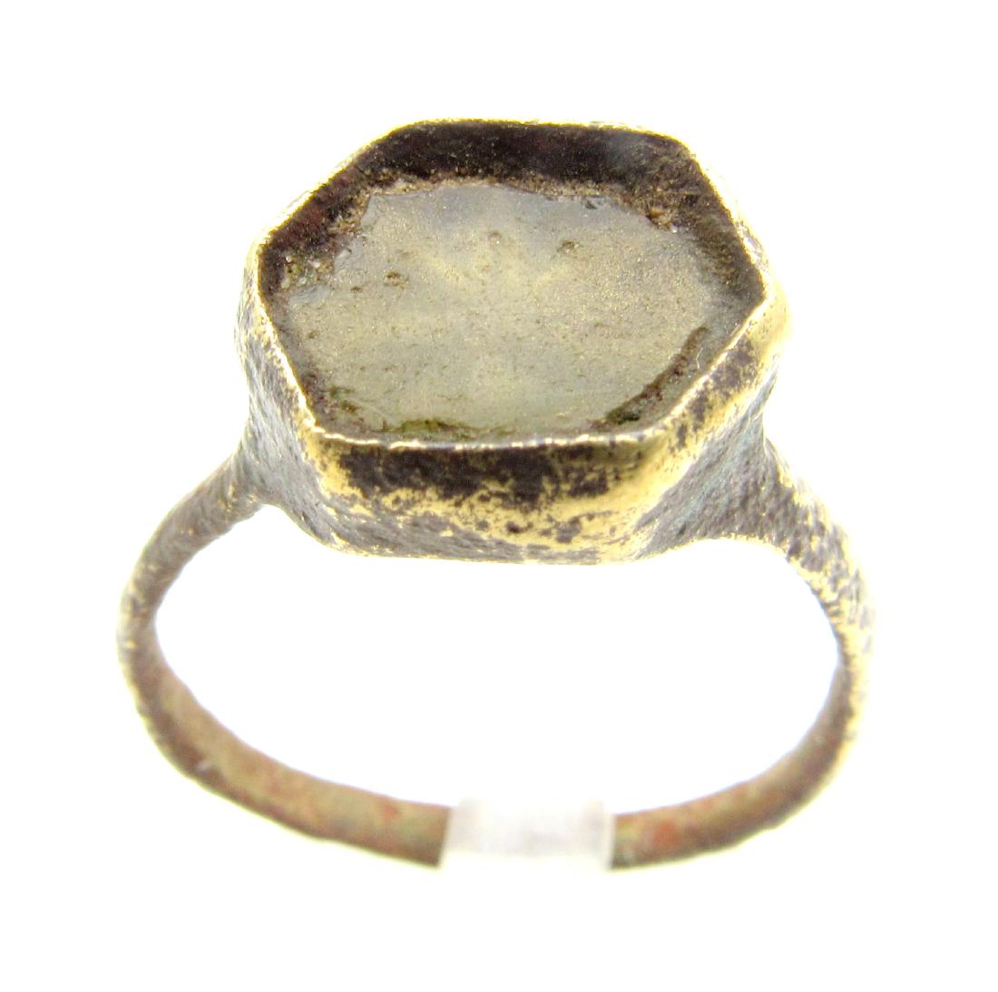 Medieval Crusaders Ring with Glass Over A Star/Cross (1 of 4)