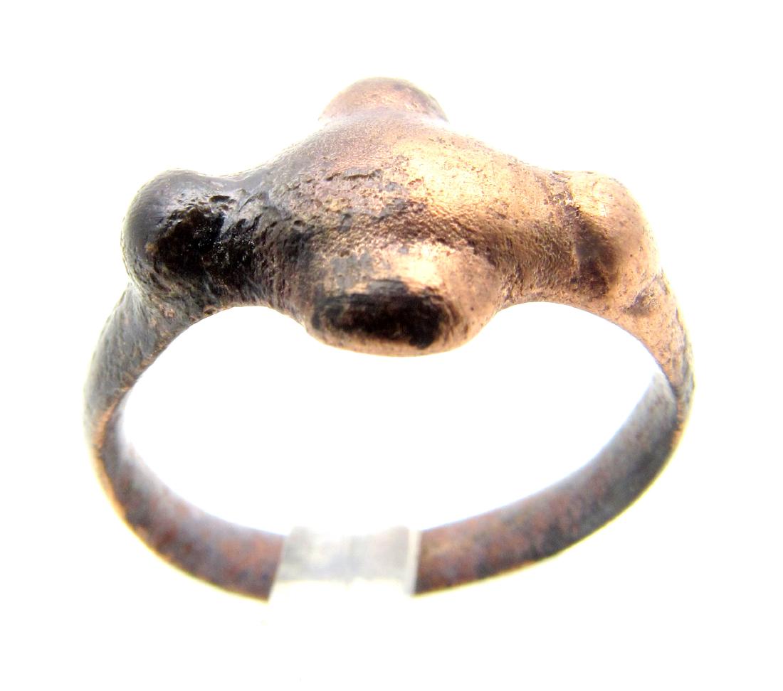 Medieval Viking Ring with Cross Shaped Bezel. (1 of 3)