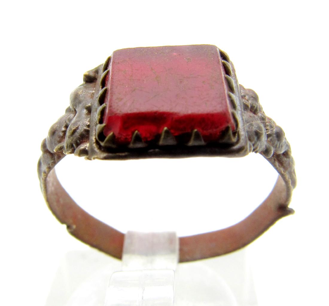 Late Medieval Ring with Red Stone (1 of 3)