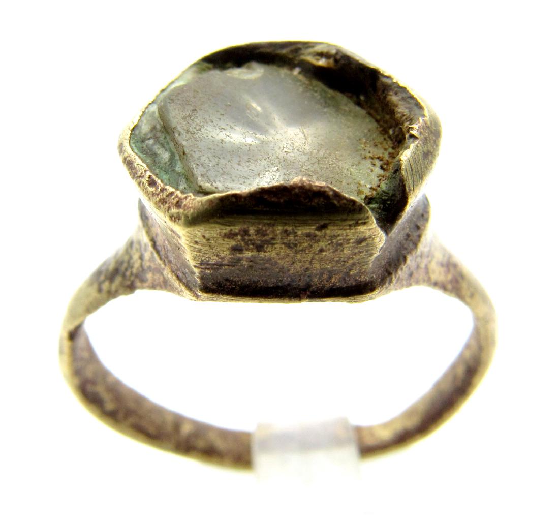 Medieval Crusaders Ring with Glass in the Bezel (1 of 3)