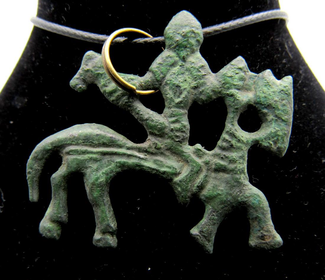 Medieval Viking Warrior on Horseback Pendant (1 of 2)