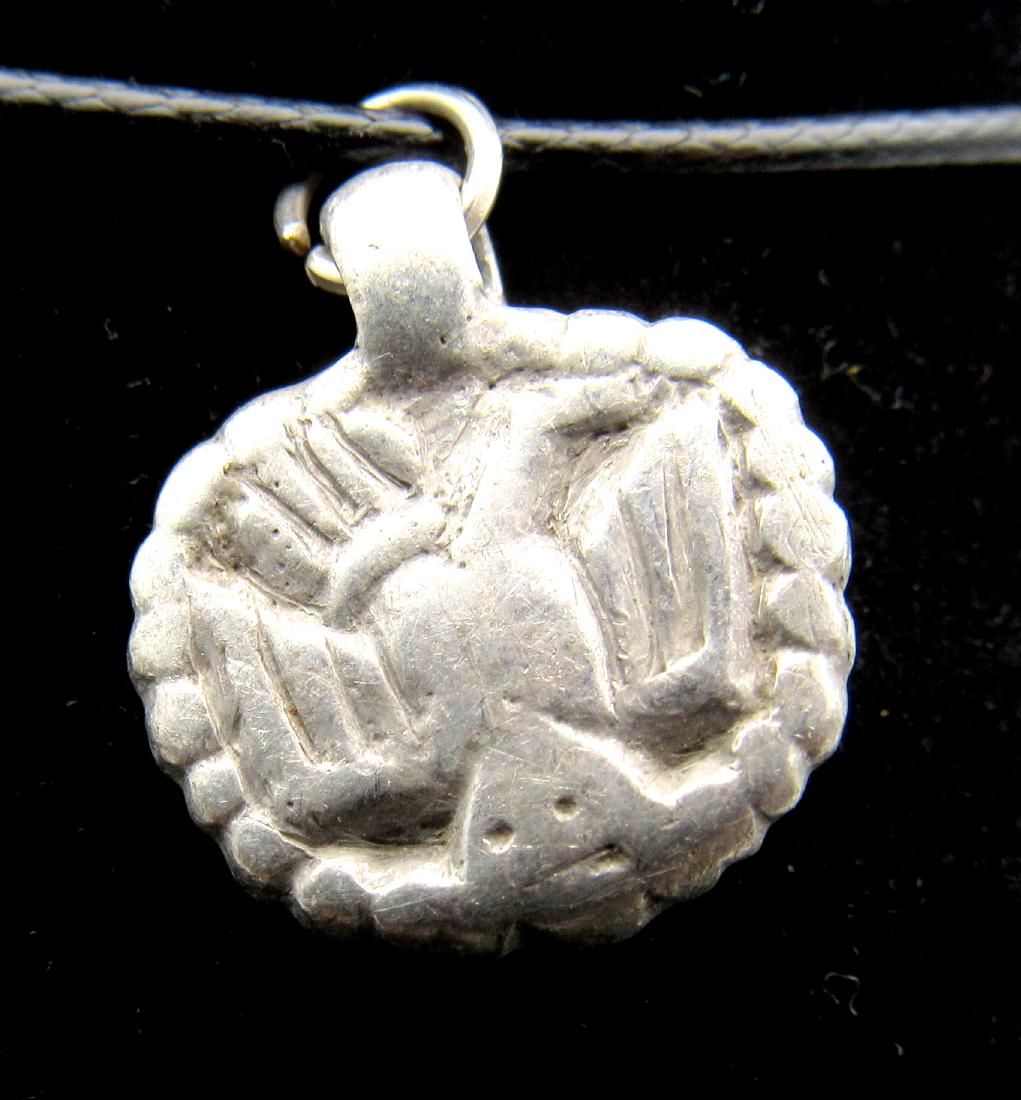 Medieval Silver Viking Owl Pendant (1 of 2)