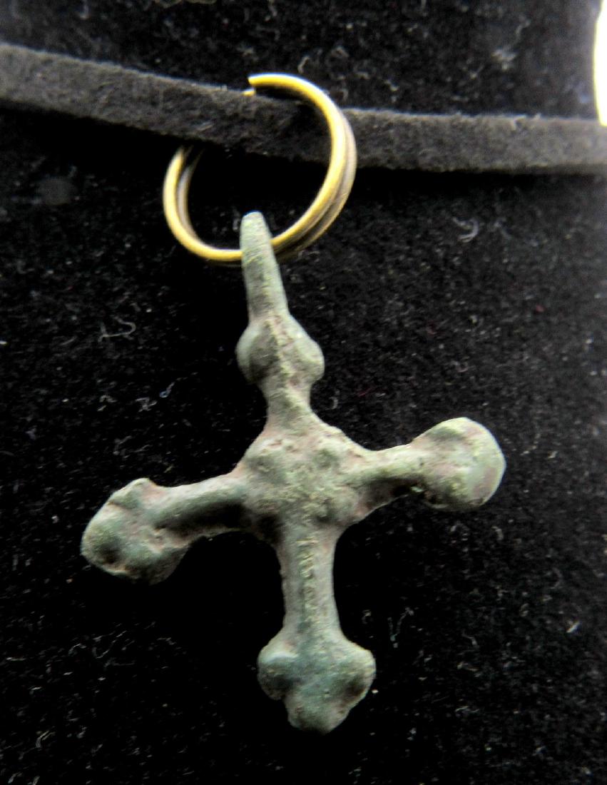 Medieval Viking Cross Pendant with Snake Terminals (1 of 2)