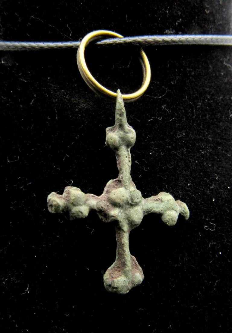 Medieval Viking Cross Pendant with Snake Terminals (1 of 2)