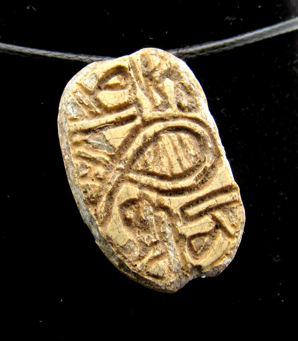 Ancient Egyptian Engraved Scarab Pendant (1 of 2)