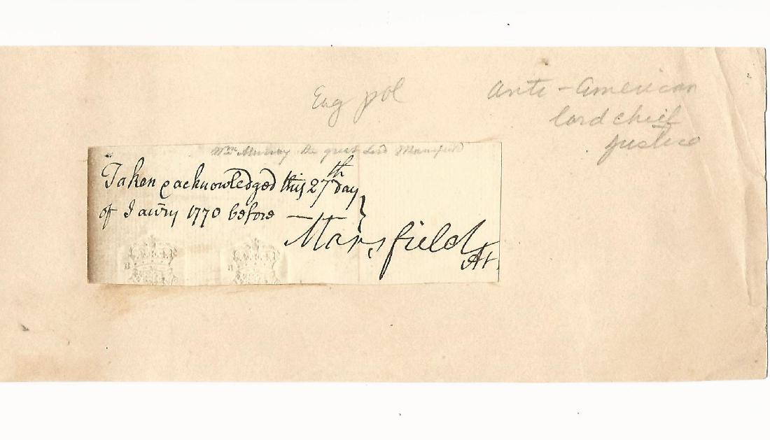 1770 Signature of Lord Mansfield English Chief Justice (1 of 1)