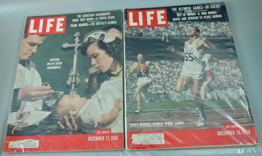LIFE 1956, 2 Issues, Pear Harbor & Olympics (1 of 4)