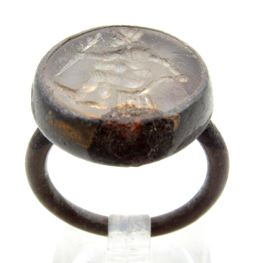Middle Eastern Intaglio Ring with Rock Crystal (1 of 4)