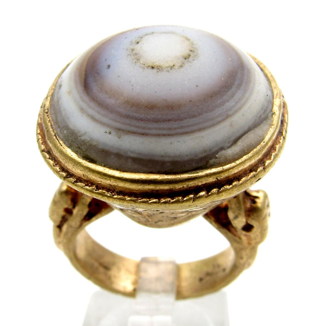 Middle Eastern Ring with Large Agate Stone (1 of 6)
