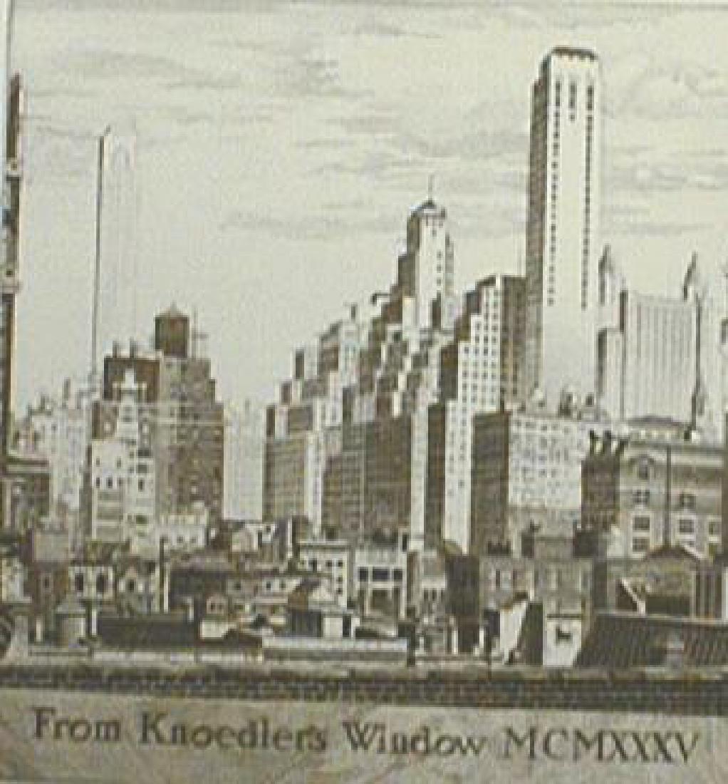 Arms, John Taylor Etching, 1935 From Knoedler's Window: Artist: Arms, John Taylor Title: From Knoedler's Window Printing Date: 1935 Medium: Etching, 4th state, 1935 Size: 5 in. x 4 7/8 in. (127 mm x 124 mm) Series: Edition of 271 Catalogue Reference: Fletc