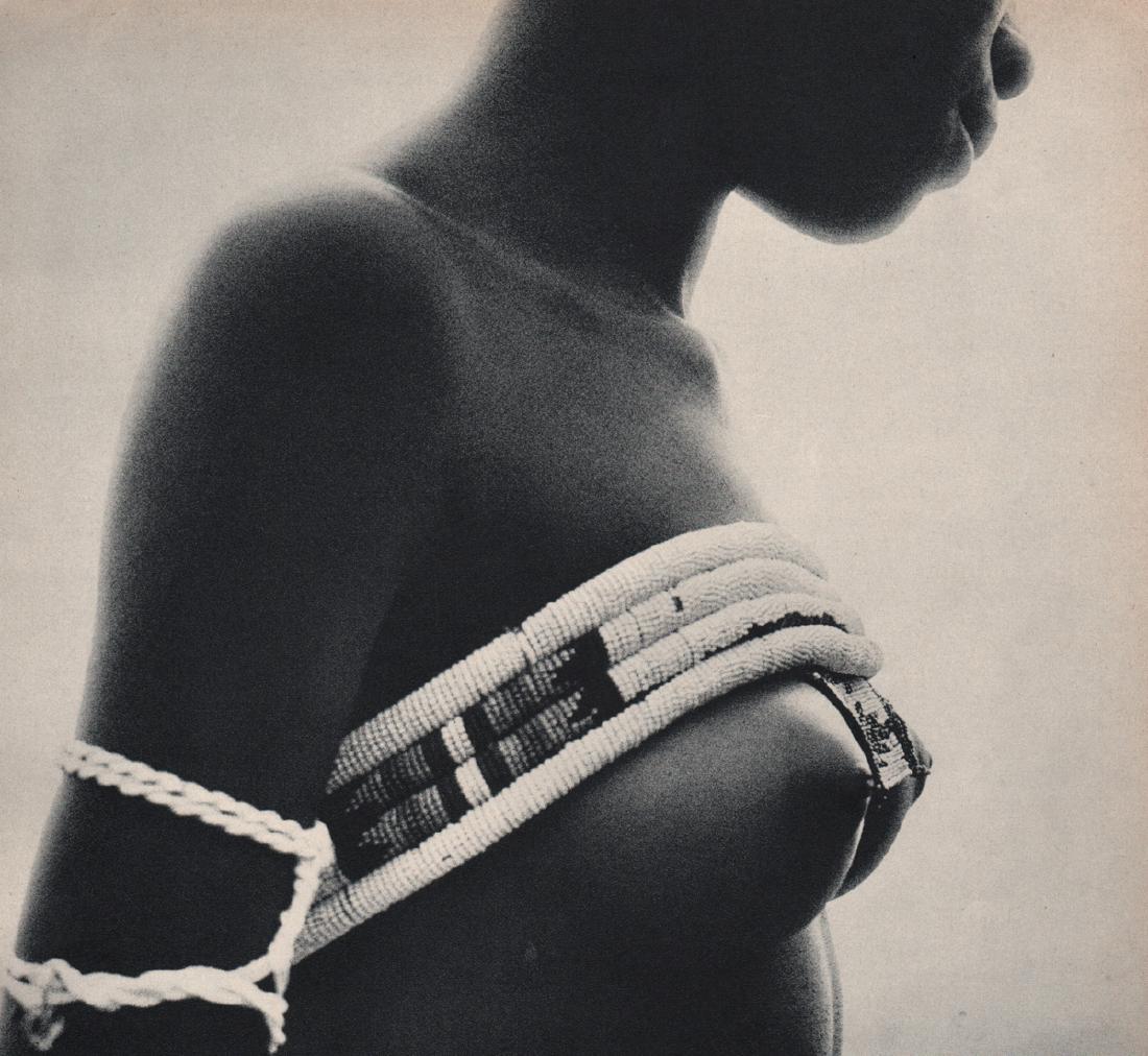 SAM HASKINS - African Nude: Artist: SAM HASKINS Print Title: African Nude Medium: Sheet-fed Gravure Printing Date: 1967 Printed in Switzerland Image Size: 9.5 X 9 inches Sam Haskins(1926-2009)was a British photographer, born and