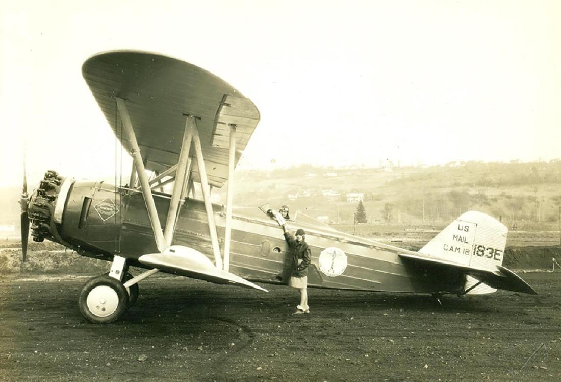 Vintage 1928 US Mail Airplane, Pilot Photograph (1 of 3)