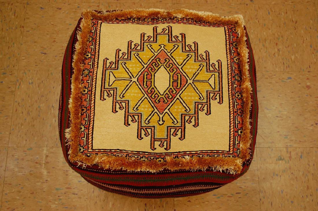 Silk Sumak Kilim Rug Wool Cushion Pillow 1.8x1.8x1.4 (1 of 7)