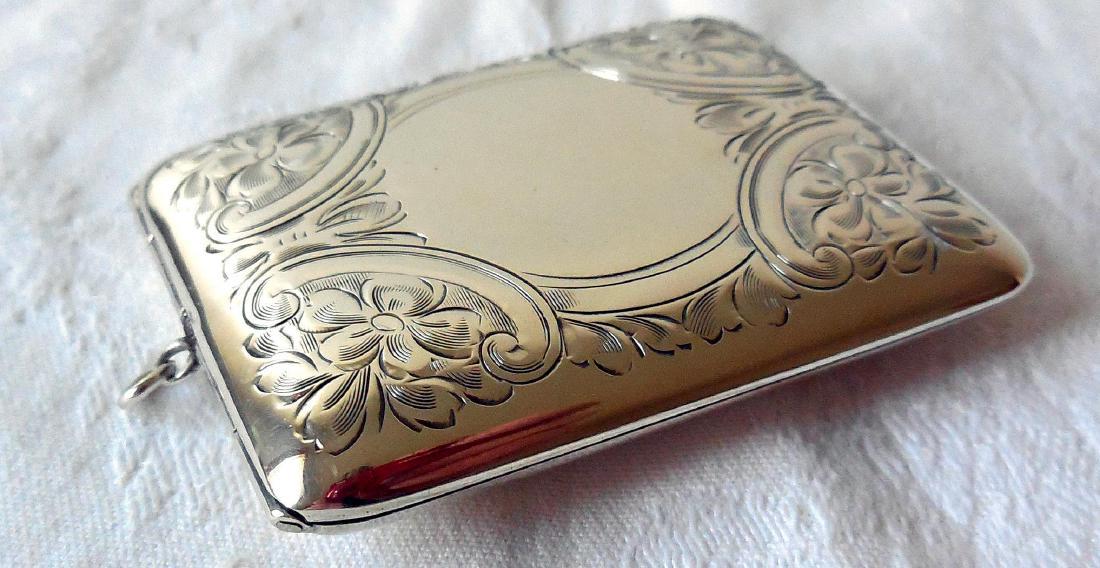 Antique Sterling Silver Card Case, Purse, 1895 (1 of 6)