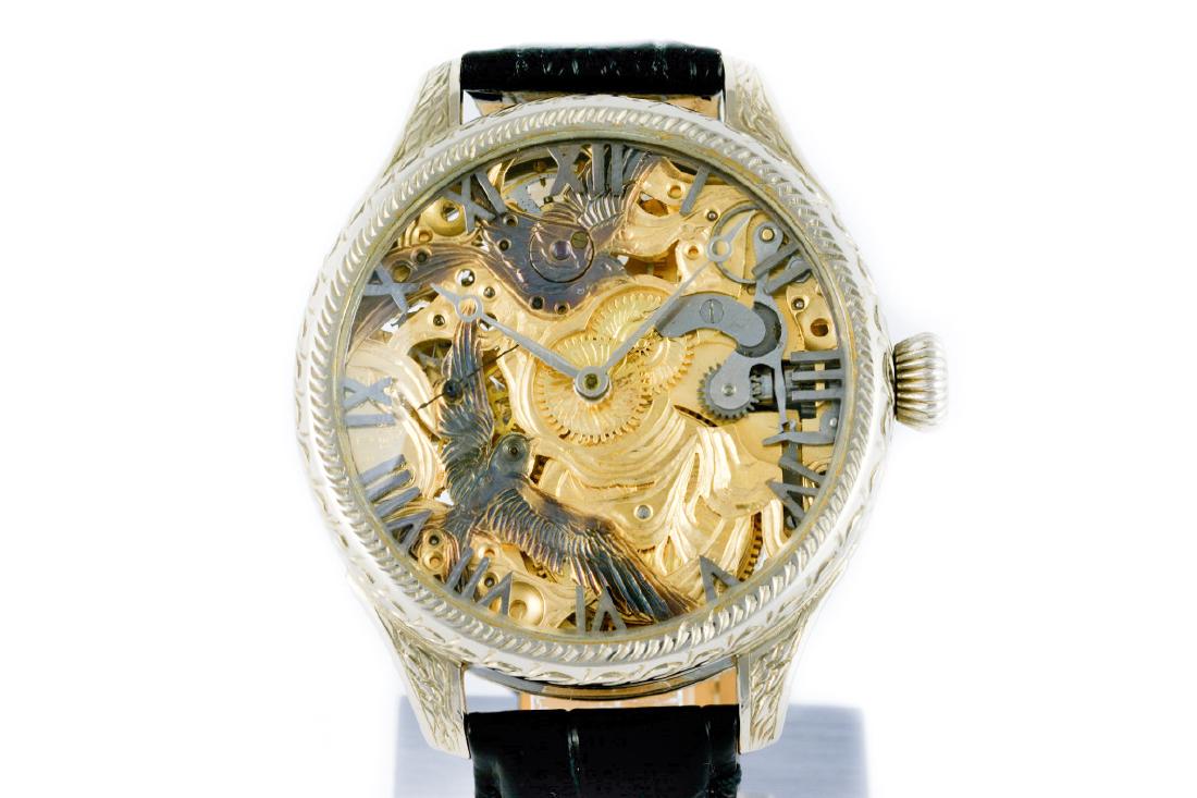 Unique Omega Skeleton Watch With Birds Decoration (1 of 10)