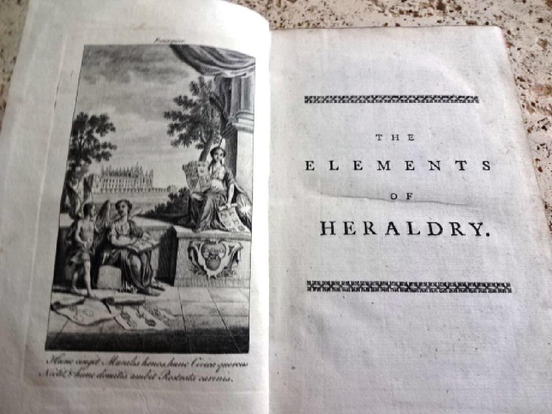 1771 The Elements of Heraldry…w/ Illustrations: “The Elements of Heraldry…To Which is Annexed A Dictionary of the Technical Terms made use of in Heraldry”, by Mr. Porney, printed at London for T. Carnan and F. Newberry, MDCCLXXI (1771). Front