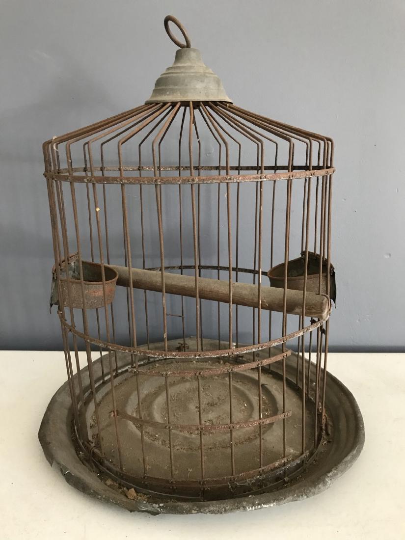Victorian Iron Bird Cage Complete Original Feeder Pans (1 of 2)