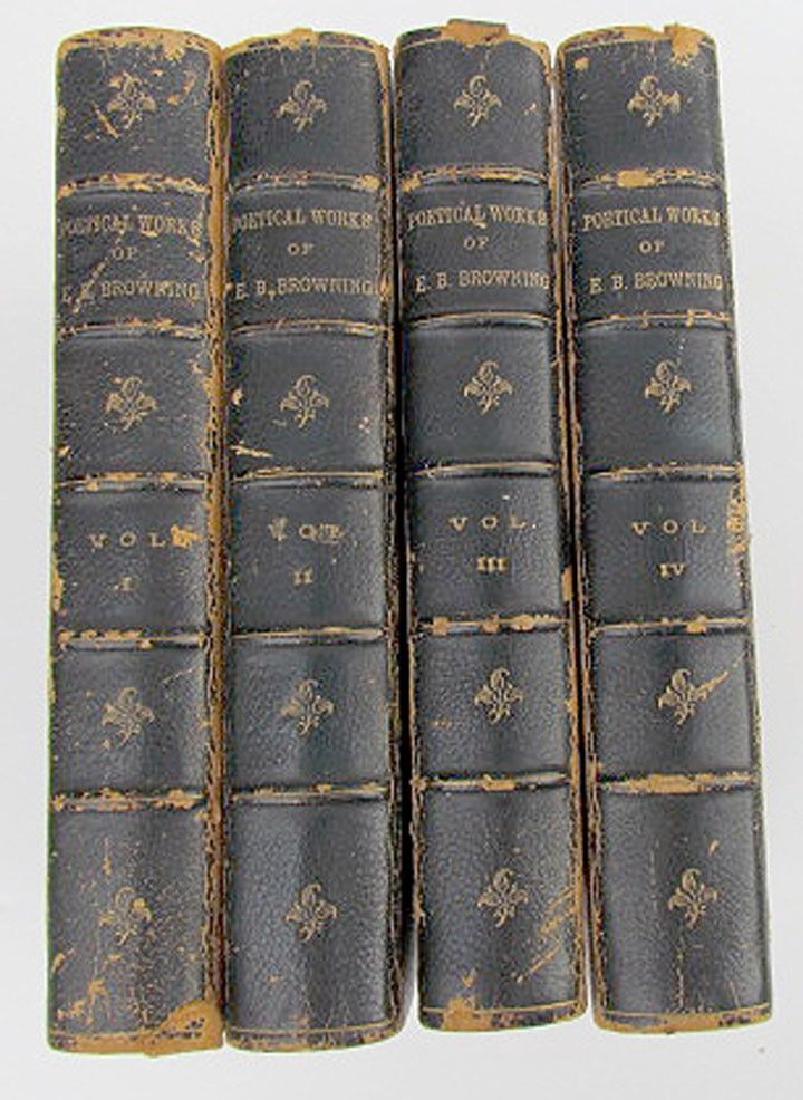1885 4 Volumes Elizabeth Browning's Poetry Antique Book (1 of 4)