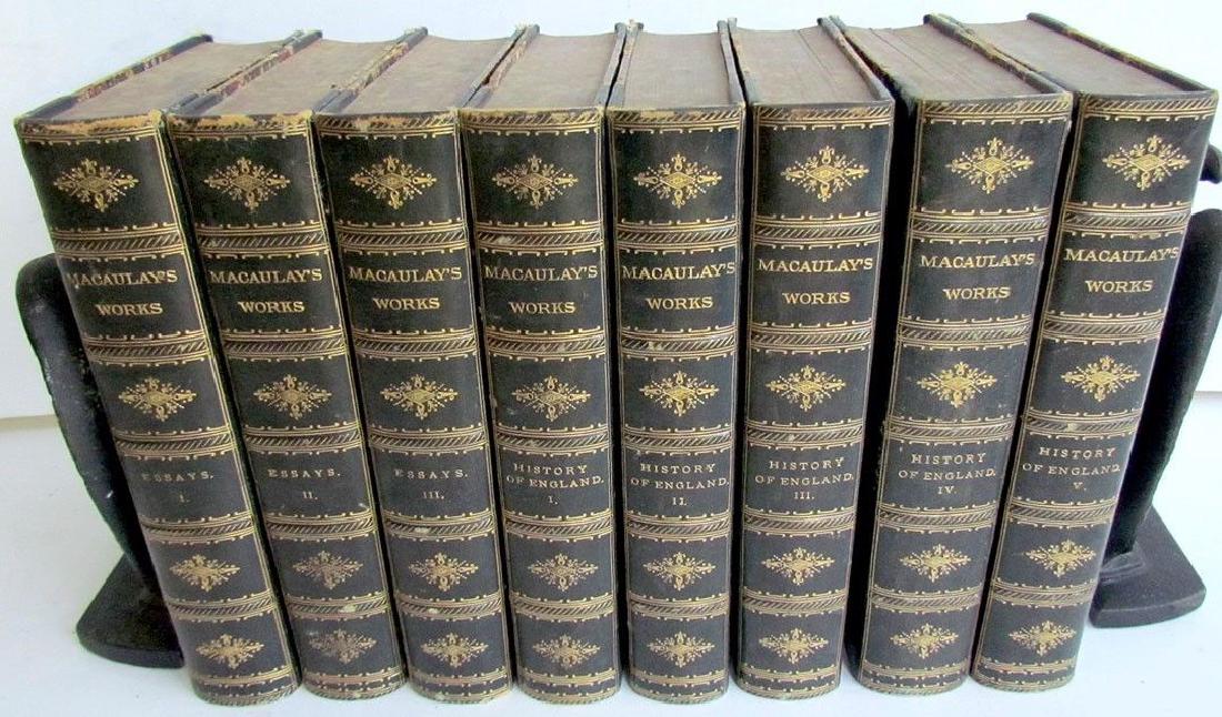 1881 8 Thomas Macaulay Essays & Poems Antique Leather (1 of 4)