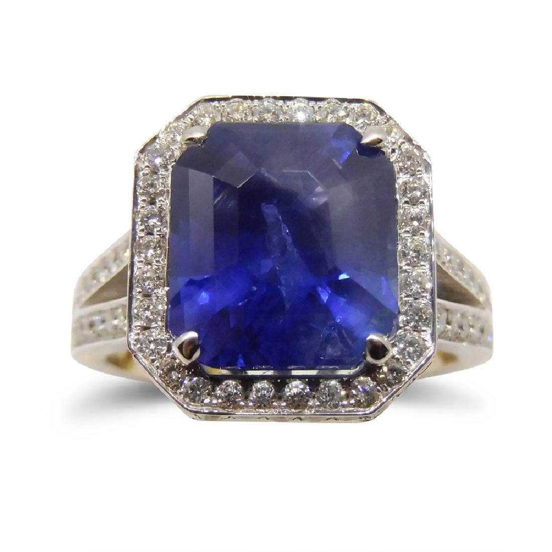 18K White Gold Unheated Sapphire Ring, 5.75ctw (1 of 10)
