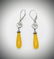 Sterling Silver Yellow Jade Black Onyx Drop Earrings - 2