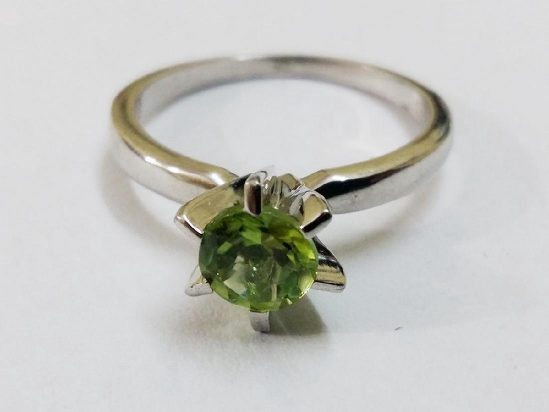 Sterling Silver Peridot Solitaire Ring (1 of 2)