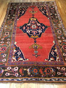 Antique Halvai Bidjar Rug 8.11x5.7: Antique Halvai Bidjar RugAntique Persian Bidjar rug in excellent condition. Circa 1880. Wool foundation. Full pile and no restoration. Corroded browns.Persian8.11x5.7 feet2.72x1.70 metersWool pile 