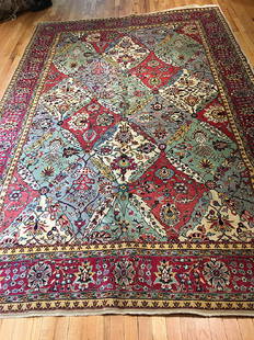 Bulgarian Carpet 10x6.8: Bulgarian CarpetAntique Bulgarian carpet circa early 20 Century. Excellent to mint condition, no restorations. Persian Lavar Kirman garden design.Bulgaria10x6.8 feet3.05x2.03. metersWool pile Please