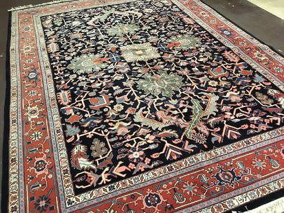 Persian Heriz Carpet 11.9x8.8: Persian Heriz CarpetA new Persian heriz carpet with open field. Very soft silky wool. Great color pallet.Persian11.9x8.8 feet3.58x2.64 metersWool pile Please note that this lot has a confidential