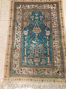 Chinese, Silk Rug 3x2: Chinese, Silk RugHigh quality Chinese Silk Rug. Great value.China3x2 feet0.91x0.61 meters100% silk Please note that this lot has a confidential reserve. When you leave a bid in advance of the