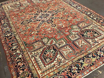 Persian Heriz Carpet 11.3x8.5: Persian Heriz CarpetVintage Persian Heriz carpet Circa 1950. Mint condition. No repairs or restorations. Washed and ready to go.Persian11.3x8.5 feet3.43x2.57 metersWool pile Please note that this