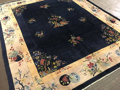 Antique Chinese Carpet 9.8x8