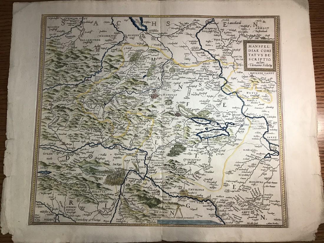 Ortelius Antique Map: Mansfeldiae Comitatus Descriptio (1 of 4)