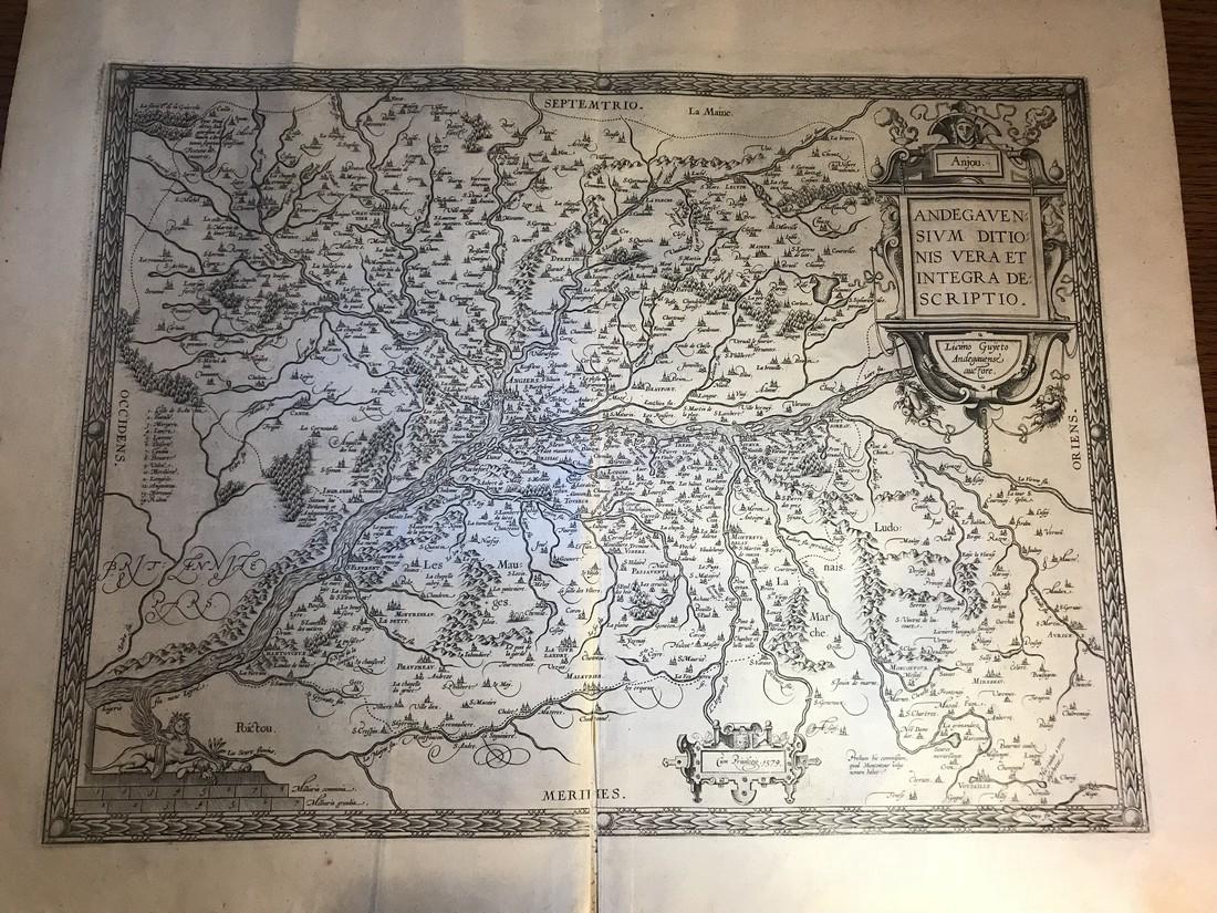 Ortelius Antique Map: Andegavensium Ditionis Vera Et (1 of 5)