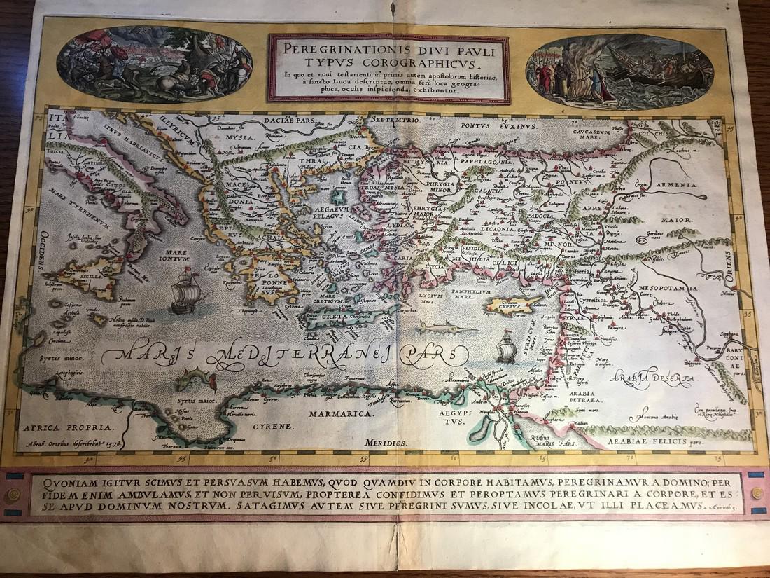 Ortelius Antique Map: Peregrinationis Divi Pauli (1 of 7)