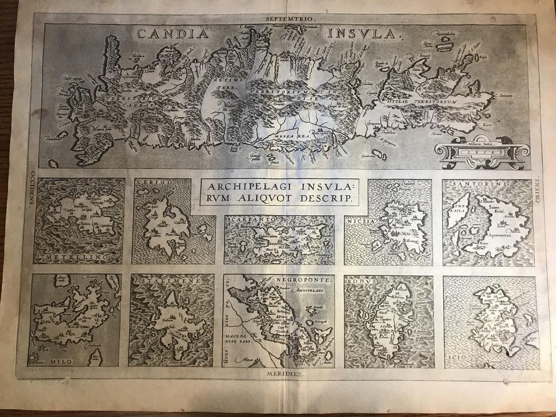 Ortelius Antique Map: Candia Insula, Archipelagi (1 of 5)