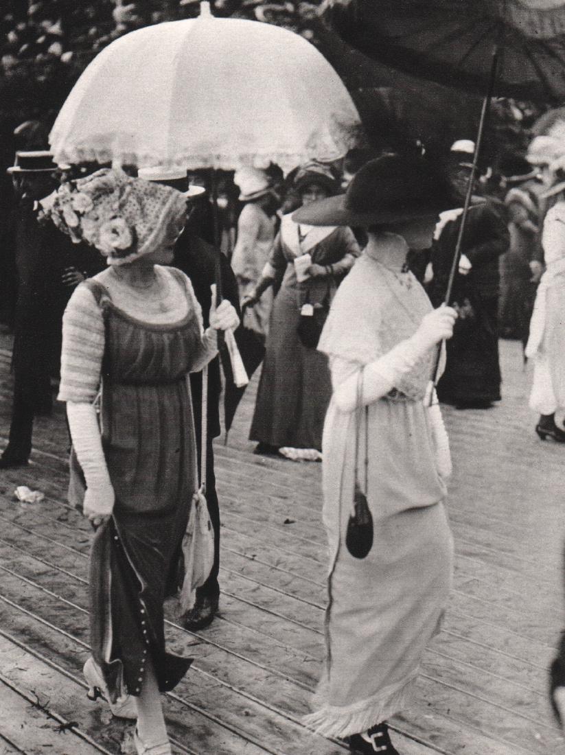 J.H. LARTIGUE - Drag Races Day, 1911: Artist: J.H. LARTIGUE Print Title: Drag Races Day, 1911, fashion at the races Medium: Sheet-fed Gravure Printing Date: 1974 Printed: France Image Size: 4.5 X 6 inches J.H. Lartigue was a French photog