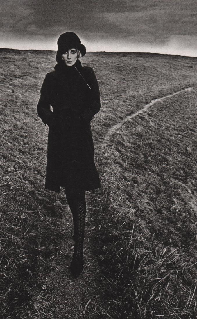 JEANLOUP SIEFF - Lady in Black: Artist: JEANLOUP SIEFF Print Title: Lady in Black 1964 England Medium: Sheet-Fed Gravure Printing Date: 1982 Printed in France Image Size: 5.75 x 8.5 inches Jeanloup Sieff(1933-2000) was a French phot
