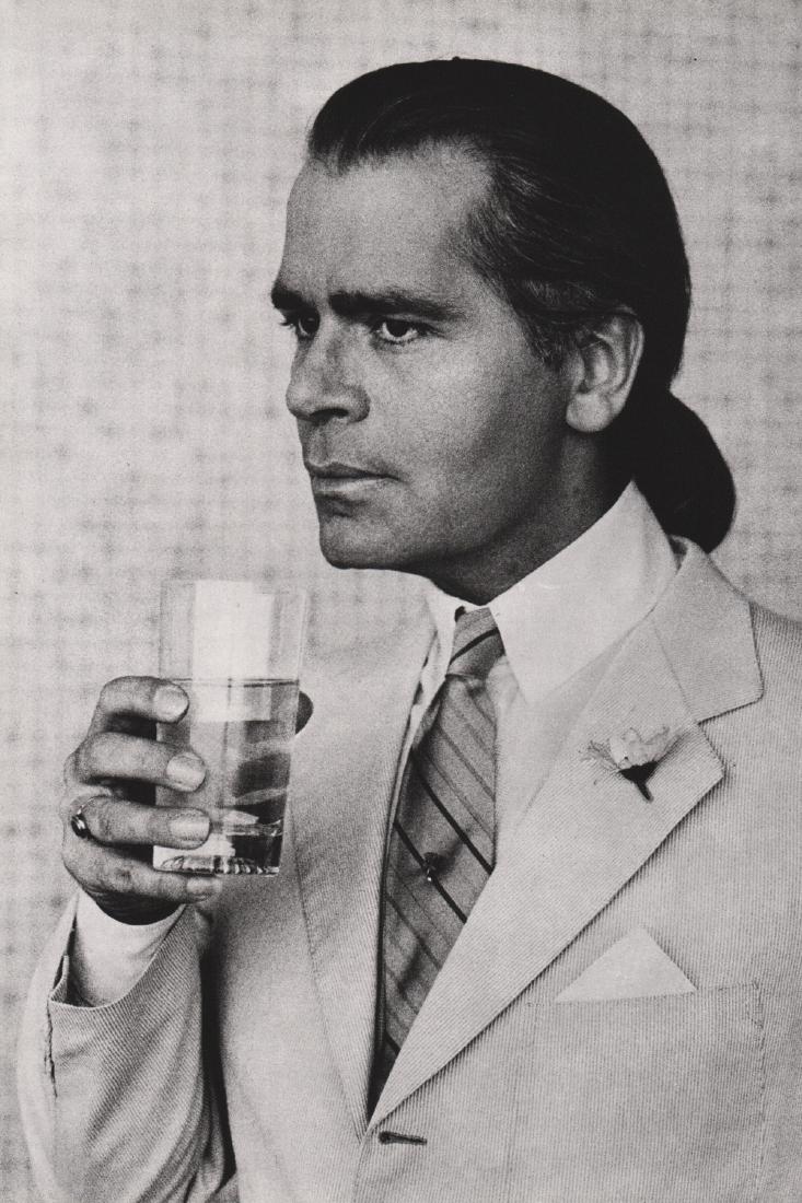 ALICE SPRINGS - Karl Lagerfeld, Monte Carlo 1983: Artist: ALICE SPRINGS Print Title: Karl Lagerfeld, Monte Carlo 1983 Medium: Sheet-fed Gravure Printing Date: 1986 Printed in Japan Image size: 10 x 14 inches June Newton(b 1923) is an Australian actre
