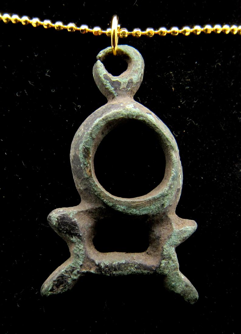Ancient Roman Bronze Temple Pendant (1 of 2)