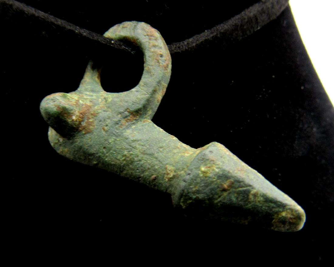 Ancient Roman Bronze Phallus Pendant (1 of 2)
