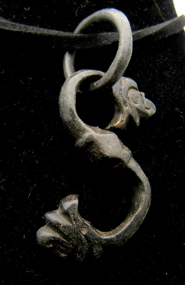 Medieval Viking Bronze Dragon Fafnir Pendant with Ring (1 of 2)
