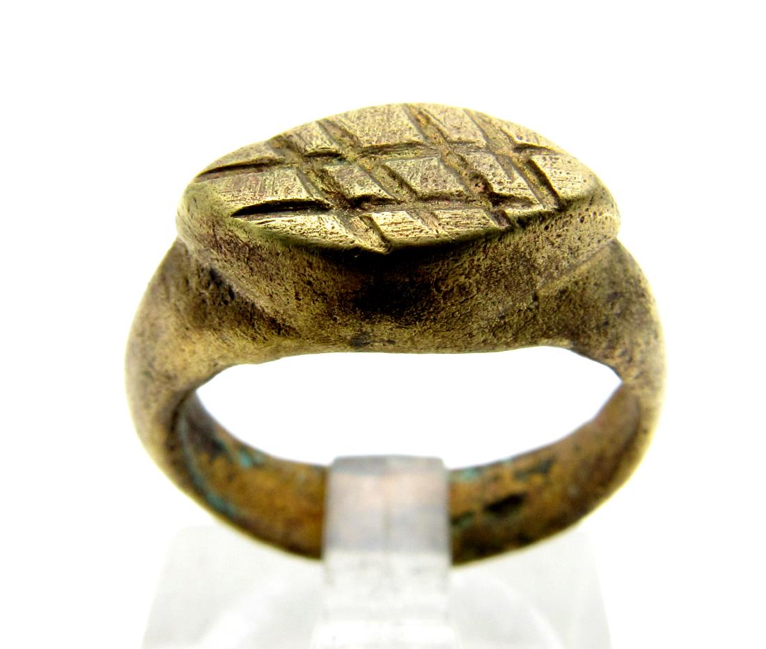 Medieval Bronze Religious Fishermans Net Ring (1 of 3)