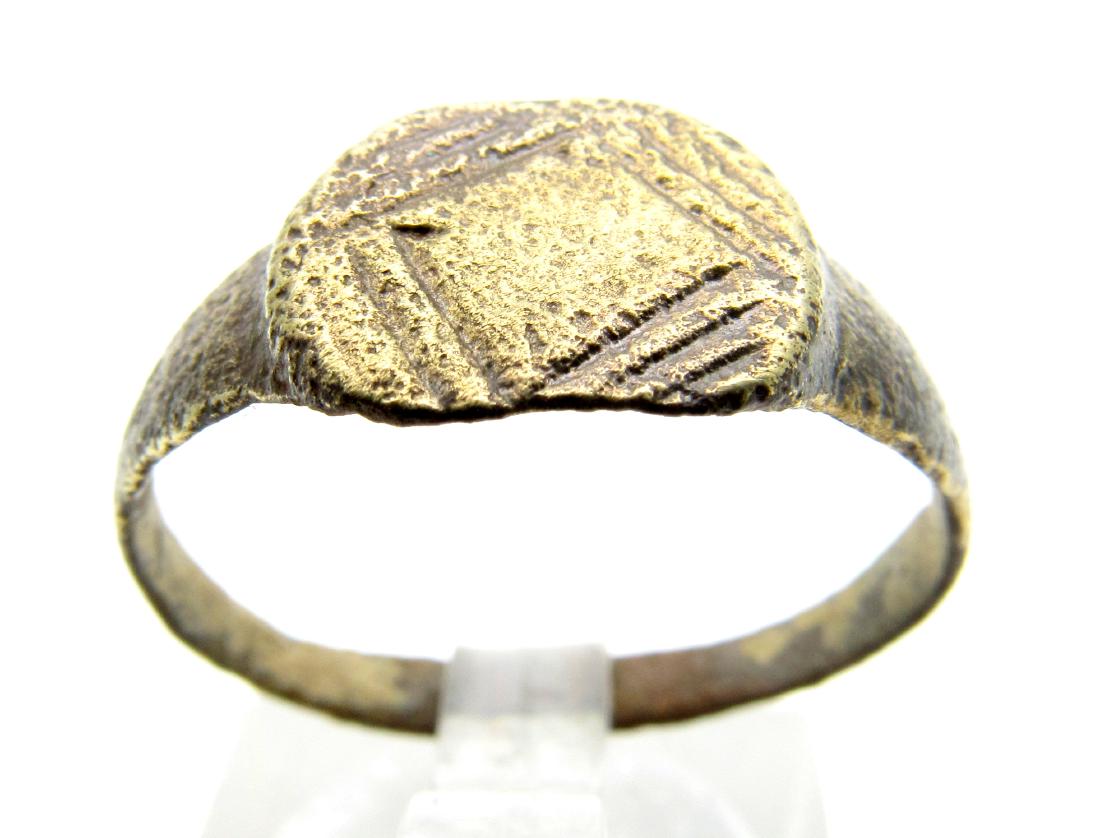 Medieval Viking Bronze Decorated Ring (1 of 3)
