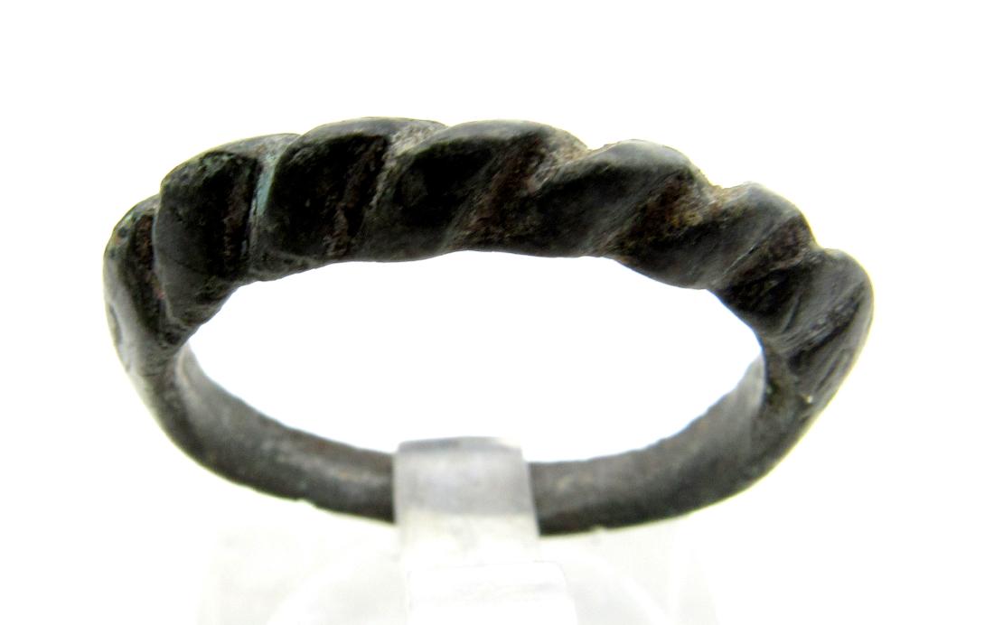 Medieval Viking Bronze Twisted Ring (1 of 3)