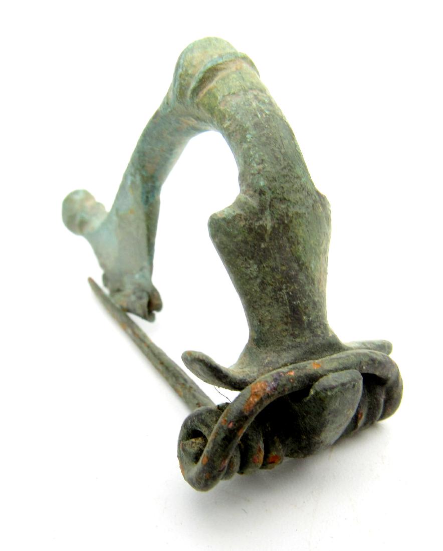 Ancient Roman Bronze Trumpet Bow Brooch (1 of 3)