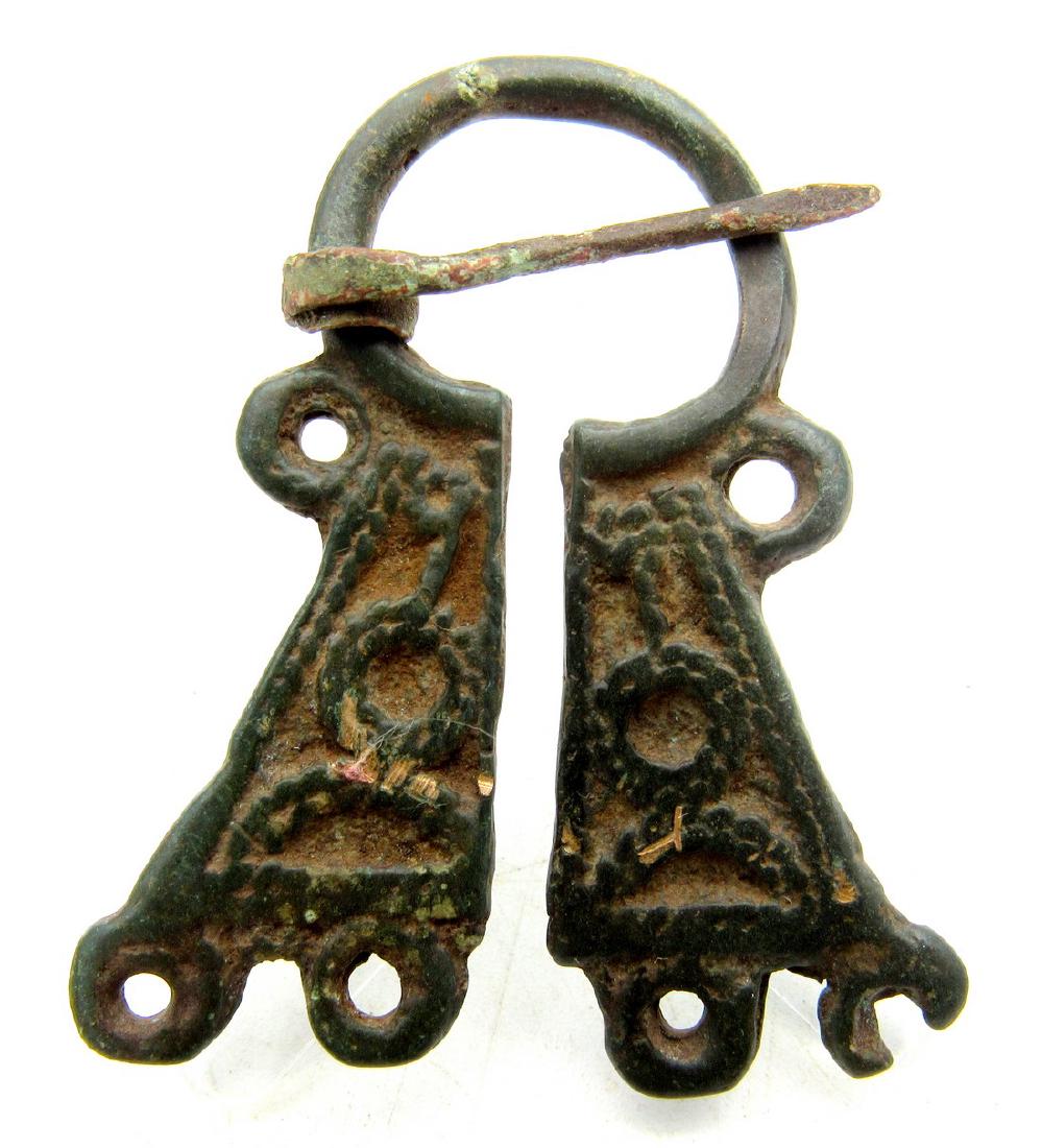 Medieval Viking Bronze Omega Penannular Brooch with (1 of 2)