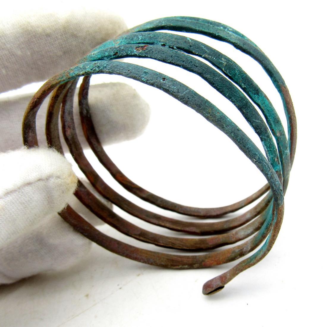 Medieval Viking Bronze Coiled Snake Bracelet (1 of 3)