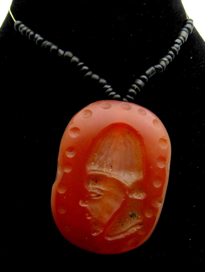 Middle Eastern Tribal Carnelian Intaglio Pendant (1 of 2)